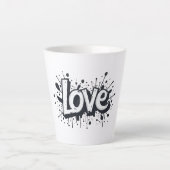 Graffiti Monochrome Love Label Latte Mok (Voorkant)
