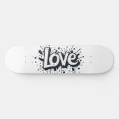 Graffiti Monochrome Love Label Persoonlijk Skateboard (Horizontaal)