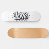 Graffiti Monochrome Love Label Persoonlijk Skateboard (Horizontaal)