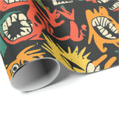 Graffiti Monster Eek Zwart Halloween (1) Cadeaupapier (Rol Hoek)