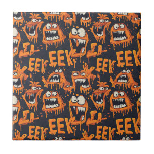 Graffiti Monster Eek Zwart Halloween (2) Tegeltje