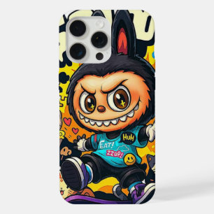 Graffiti Monster Karakter Skateboarding labubu iPhone 15 Pro Max Case