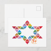 Graffiti Mozaïek Joodse Star Art Briefkaart (Voorkant / Achterkant)