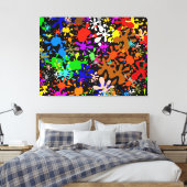 Graffiti Multi Paint Splatter Wallpaper Design Canvas Afdruk (Insitu (Slaapkamer))