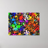 Graffiti Multi Paint Splatter Wallpaper Design Canvas Afdruk (Voorkant)