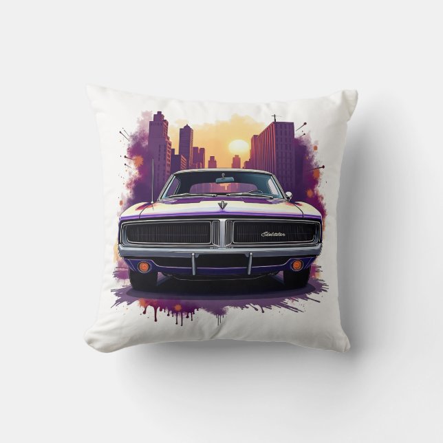 Graffiti Muscle Car Kussen (Voorkant)