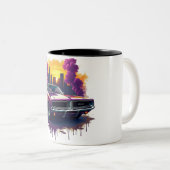 Graffiti Muscle Car Tweekleurige Koffiemok (Voorkant rechts)