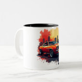 Graffiti Muscle Car  Tweekleurige Koffiemok (Voorkant links)