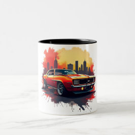 Graffiti Muscle Car Tweekleurige Koffiemok