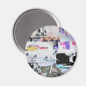 Graffiti muur banksy stijl gescheurd papier magneet (Voorkant / Achterkant)