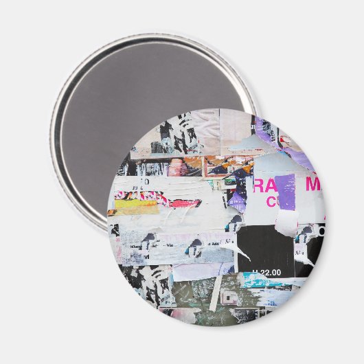 Graffiti muur banksy stijl gescheurd papier magneet (Voorkant / Achterkant)