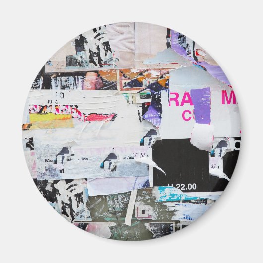 Graffiti muur banksy stijl gescheurd papier magneet (Voorkant)