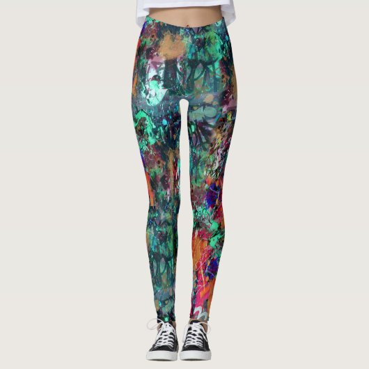 Graffiti-muur en spuitverf leggings (Voorkant)