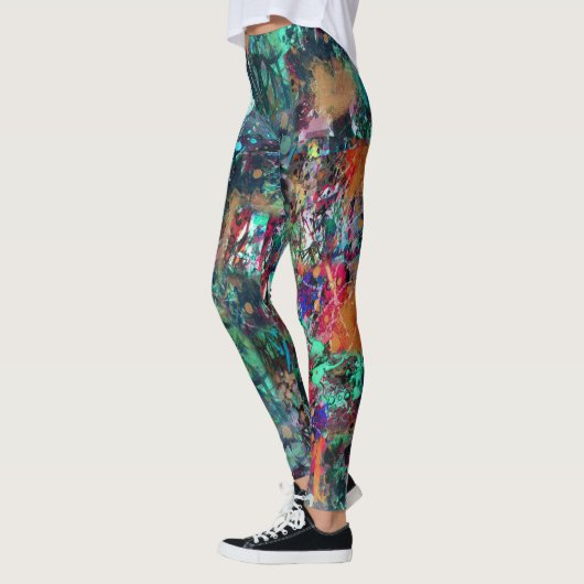 Graffiti Muur en Spuitverf Spatten Leggings (Links)