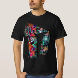 Graffiti-muur en spuitverfspatten t-shirt