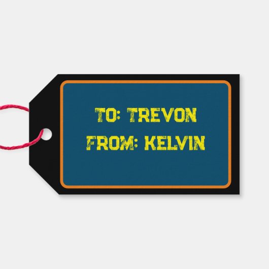 Graffiti muur gelukkige verjaardag cadeaulabel (Achterkant Horizontaal)