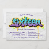 Graffiti-muur Magnetische Uitnodiging (Voorkant)