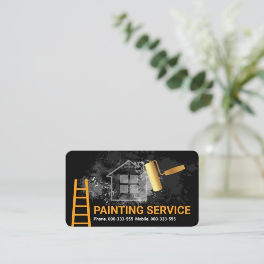 Graffiti-muur penselen visitekaartje (Staand voorkant)