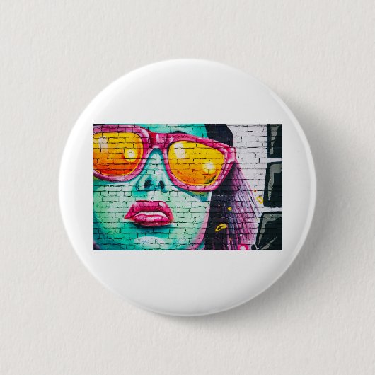 graffiti-muur ronde button 5,7 cm (Voorkant)