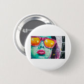graffiti-muur ronde button 5,7 cm (Voorkant /achterkant)