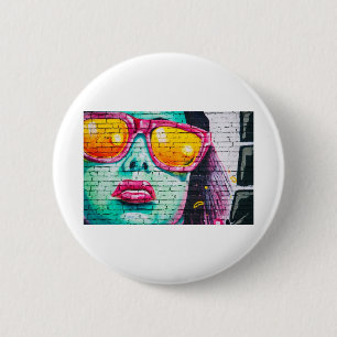 graffiti-muur ronde button 5,7 cm