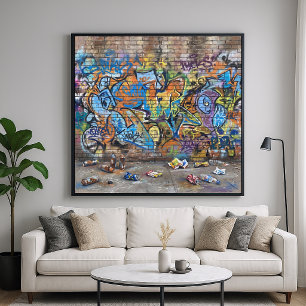 Graffiti Muur - Schilderachtige Stedelijke Kunstst Poster