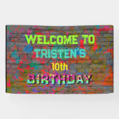 Graffiti muur verjaardag spandoek (Horizontaal)