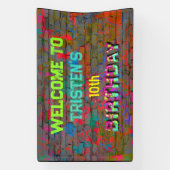 Graffiti muur verjaardag spandoek (Verticaal)