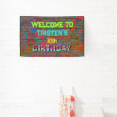 Graffiti muur verjaardag spandoek (Insitu)