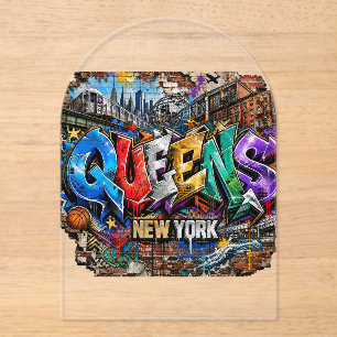 Graffiti-muurkunst in Queens New York Acryl Uitnodigingen