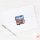 Graffiti-muurkunst met liefde. vierkante sticker (Envelop)