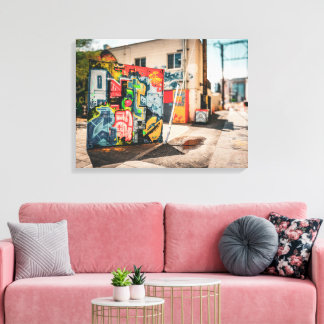 Graffiti-muurkunst – Originele urbane straatfotogr Canvas Afdruk