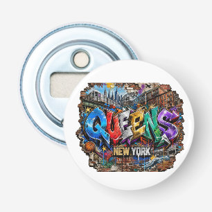 Graffiti Muurkunst Queens New York Button Flesopener