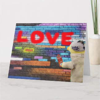Graffiti-muurkunst van Love. Kaart