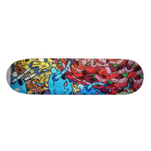 Graffiti muurschildering persoonlijk skateboard