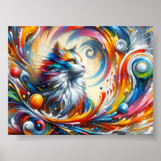 Graffiti muurschildering van een kat poster (Voorkant)