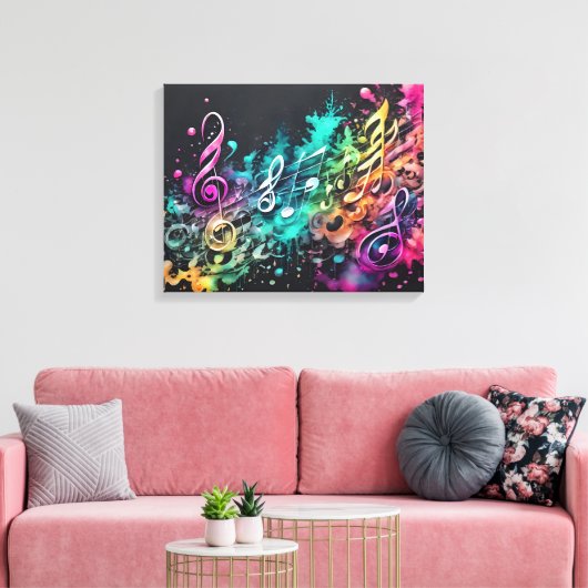 Graffiti-muziek Canvas Afdruk (Insitu (Woonkamer))