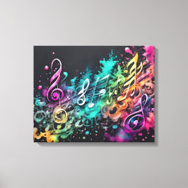 Graffiti-muziek Canvas Afdruk