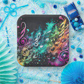 Graffiti-muziek Papieren Bordje (Feest)