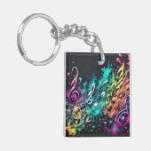 Graffiti-muziek Sleutelhanger (Voorkant Links)