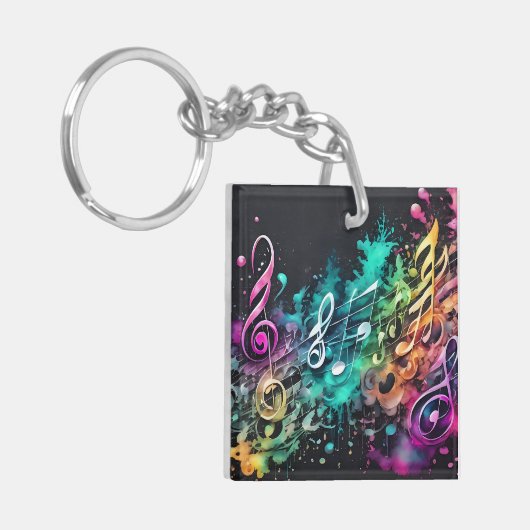 Graffiti-muziek Sleutelhanger (Voorkant Links)