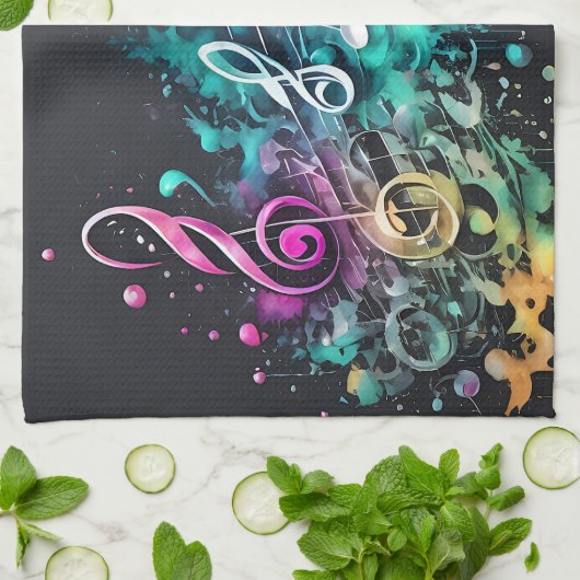 Graffiti-muziek Theedoek (Gevouwen)