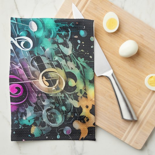 Graffiti-muziek Theedoek (Quarter Fold)