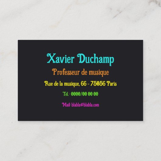 Graffiti-muziek Visitekaartje (Achterkant)