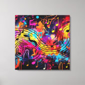 Graffiti muzieknoten Canvas Art (Voorkant)