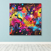Graffiti muzieknoten Canvas Art (Insitu (Houten vloer))