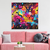 Graffiti muzieknoten Canvas Art (Insitu (Woonkamer))