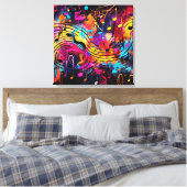 Graffiti muzieknoten Canvas Art (Insitu (Slaapkamer))