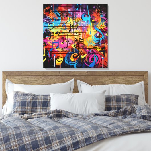 Graffiti muzieknoten Canvas Art (Insitu (Slaapkamer))
