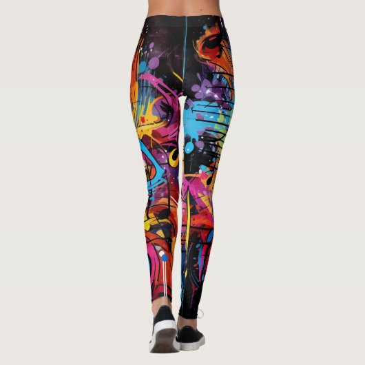 Graffiti muzieknoten Leggings (Achterkant)